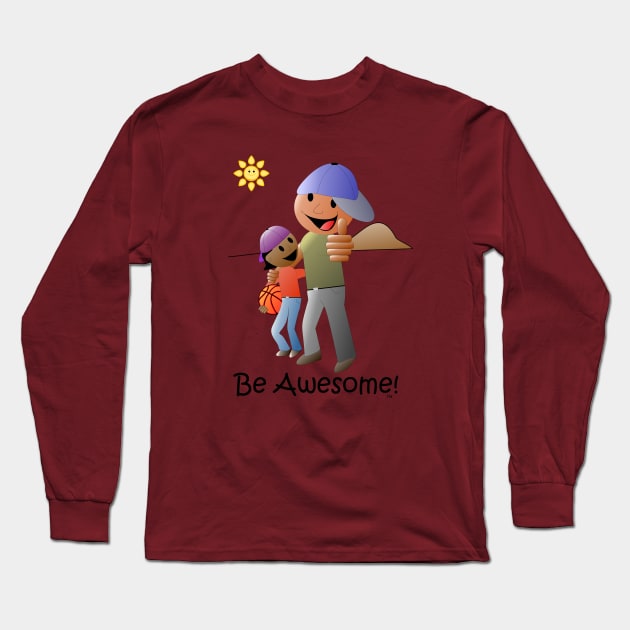 Be Awesome Cartoon Long Sleeve T-Shirt by BeAwesomeApparel